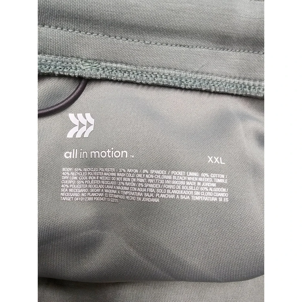 All in Motion Mens Athletic Shorts Green Poly‎ Blend Workout Size XXL